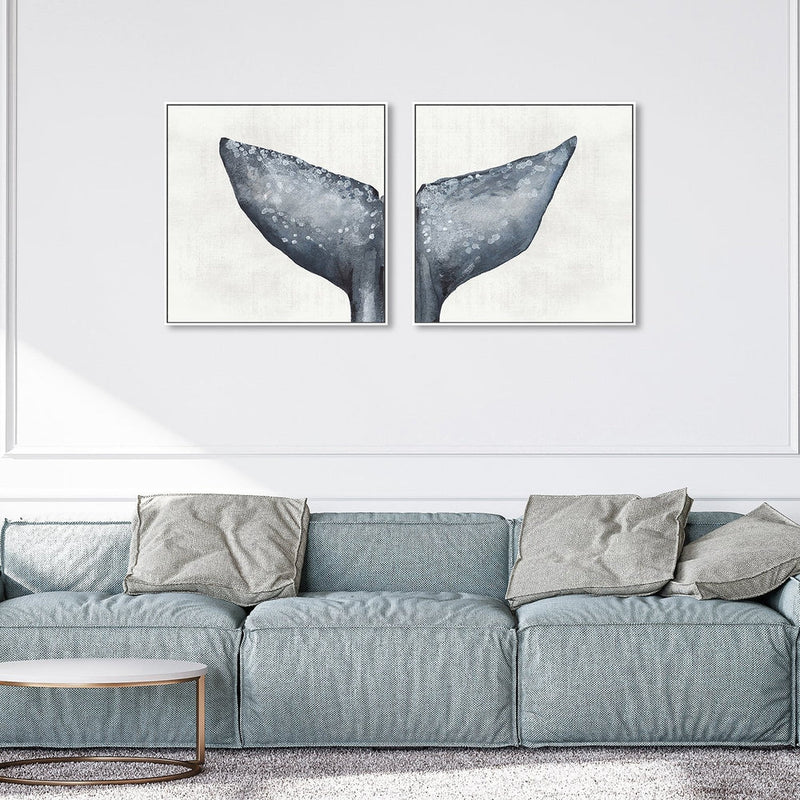 wall-art-print-canvas-poster-framed-Whale Tail, Set Of 2-by-Emily Wood-Gioia Wall Art