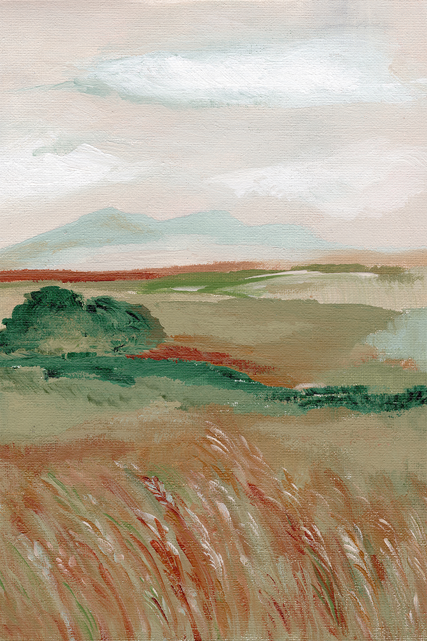 wall-art-print-canvas-poster-framed-Wheat Meadow, Style A , By Nikita Jariwala-1