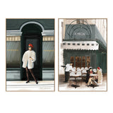 wall-art-print-canvas-poster-framed-Girl in Paris Bistro, Set Of 2 , By Omar Escalante-GIOIA-WALL-ART