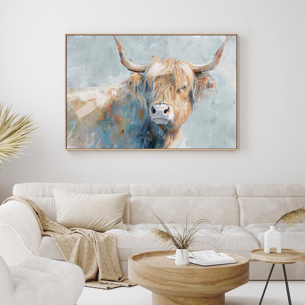 wall-art-print-canvas-poster-framed-Whimsical Highland Cow, Style A-2