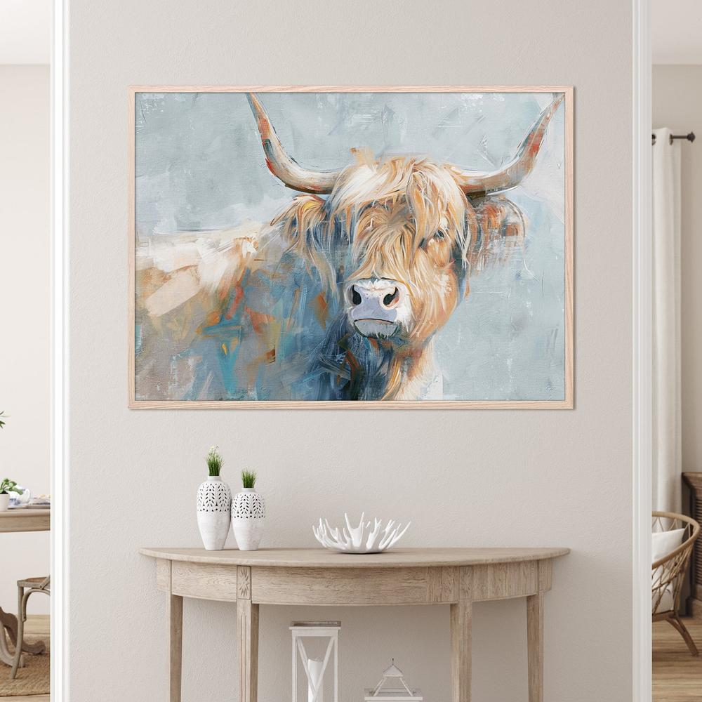 wall-art-print-canvas-poster-framed-Whimsical Highland Cow, Style A-7