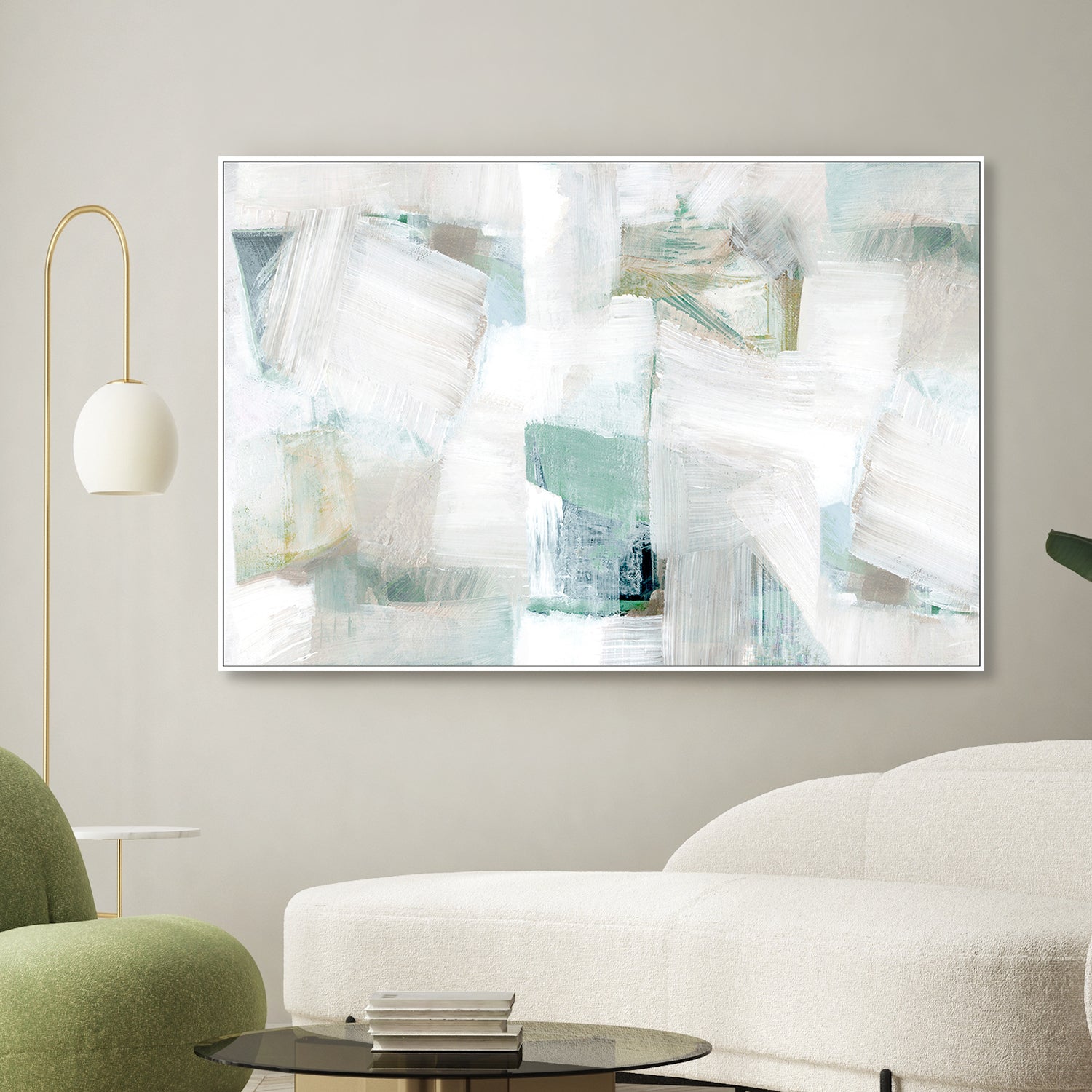 wall-art-print-canvas-poster-framed-Whispers of White and Blue, Style A-2