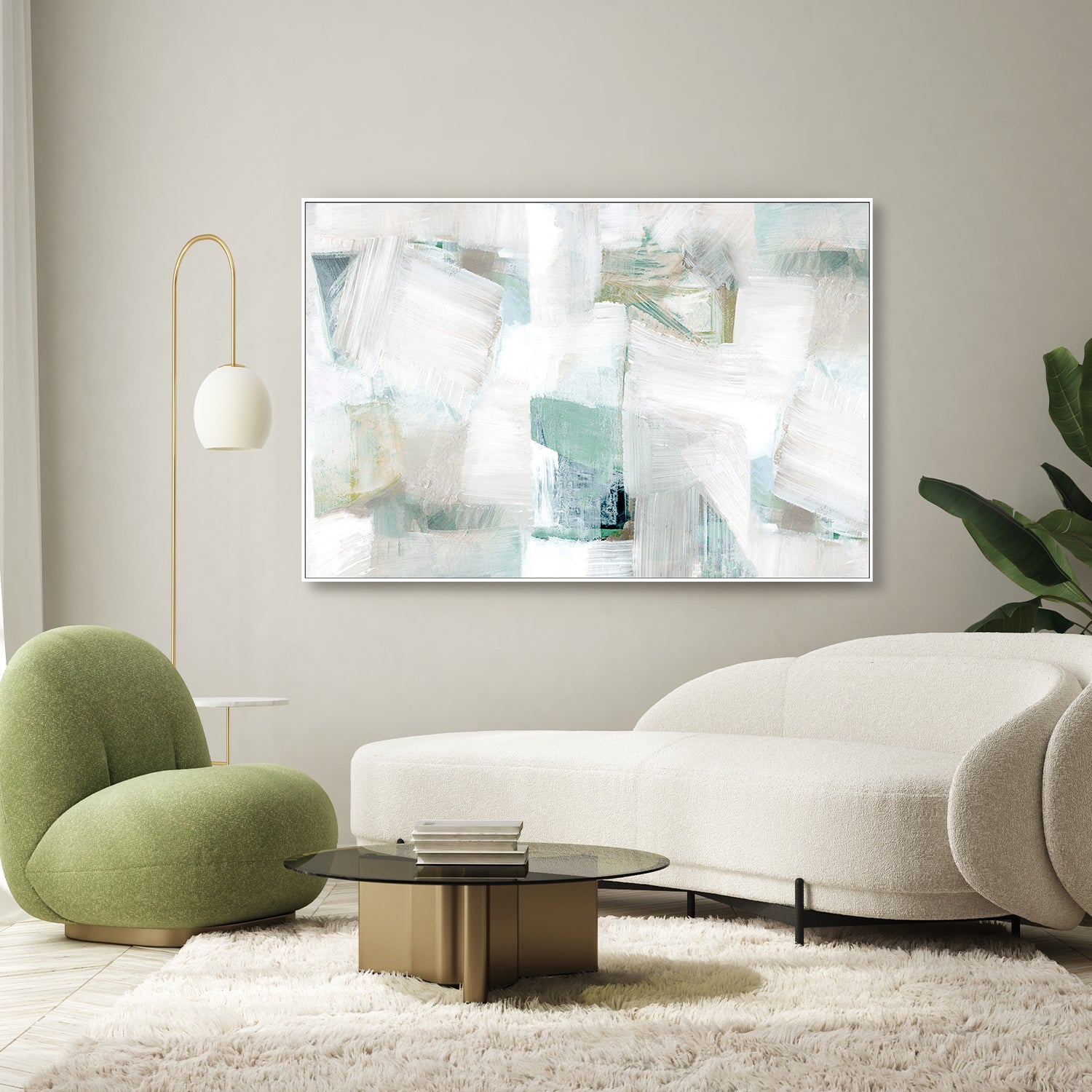 wall-art-print-canvas-poster-framed-Whispers of White and Blue, Style A-7