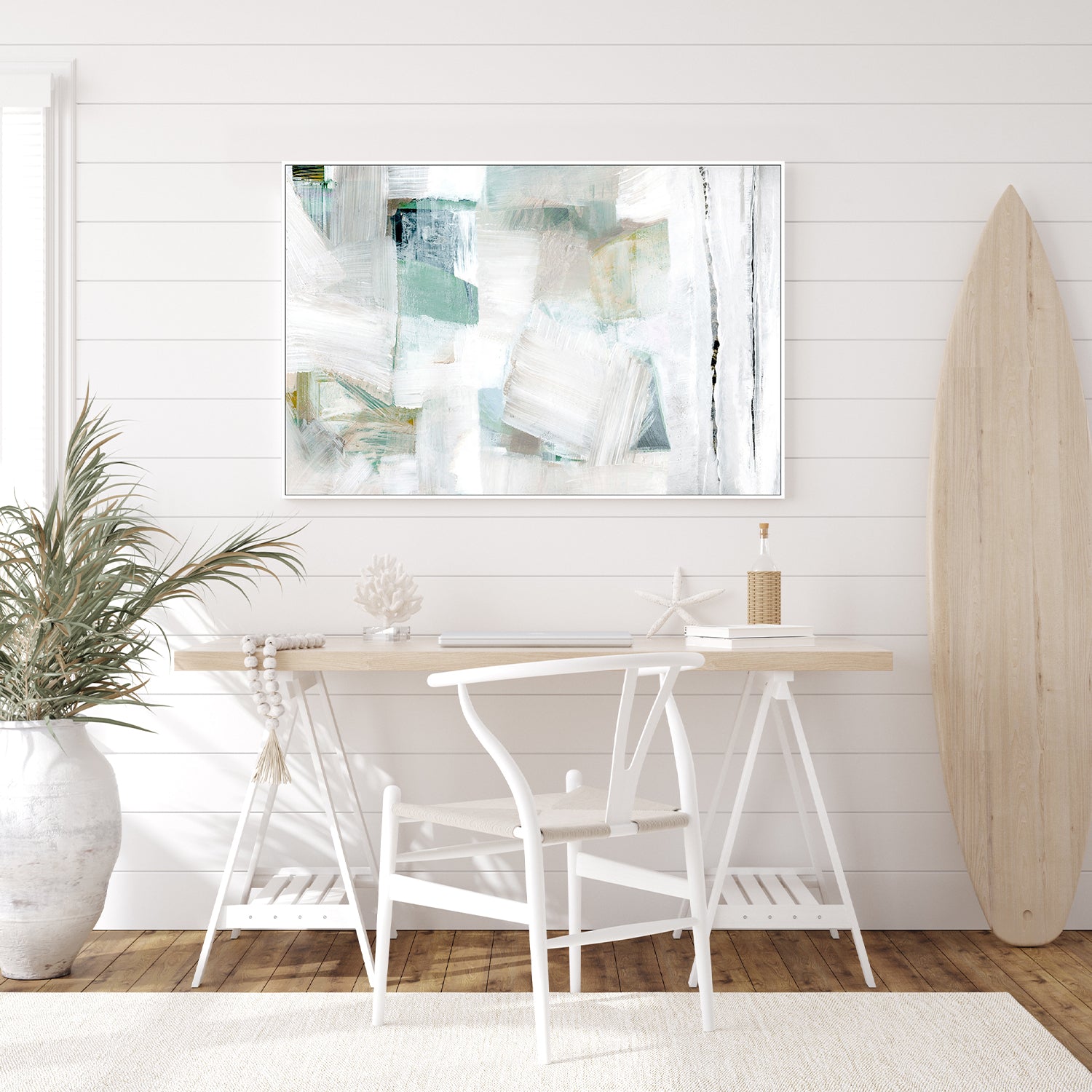 wall-art-print-canvas-poster-framed-Whispers of White and Blue, Style B-7