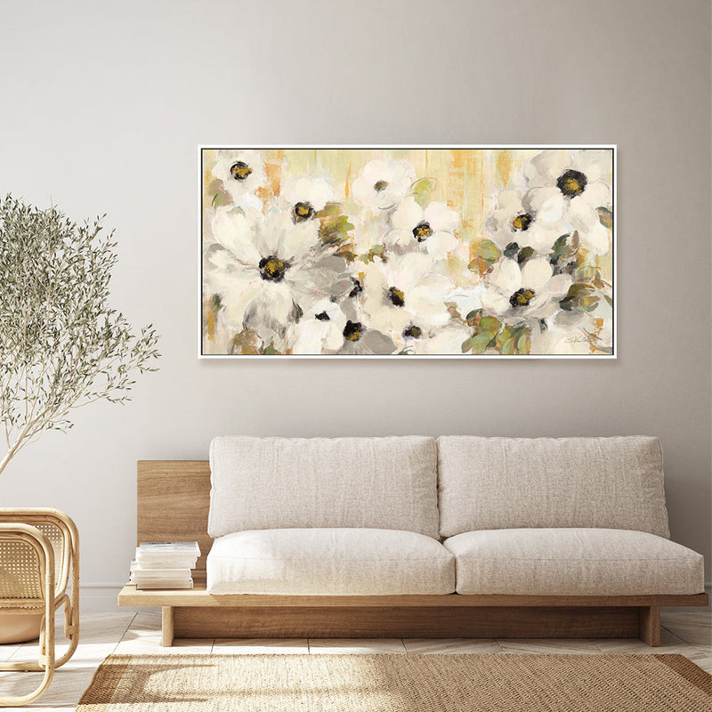 wall-art-print-canvas-poster-framed-White and Green Bloom-by-Silvia Vassileva-Gioia Wall Art