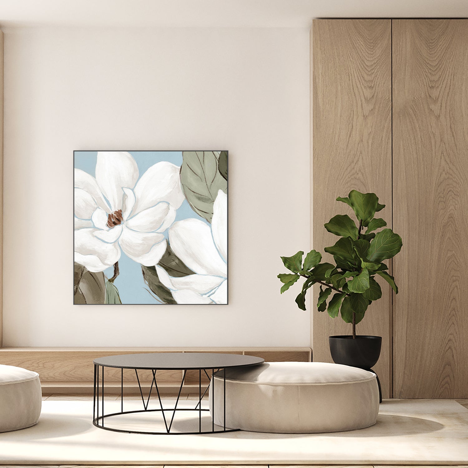 wall-art-print-canvas-poster-framed-White Blooms Against Soft Blue-7