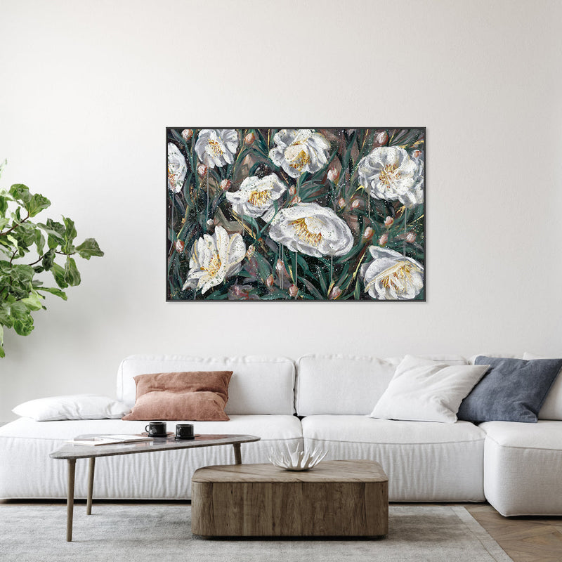 wall-art-print-canvas-poster-framed-White Camellia , By Hsin Lin-GIOIA-WALL-ART