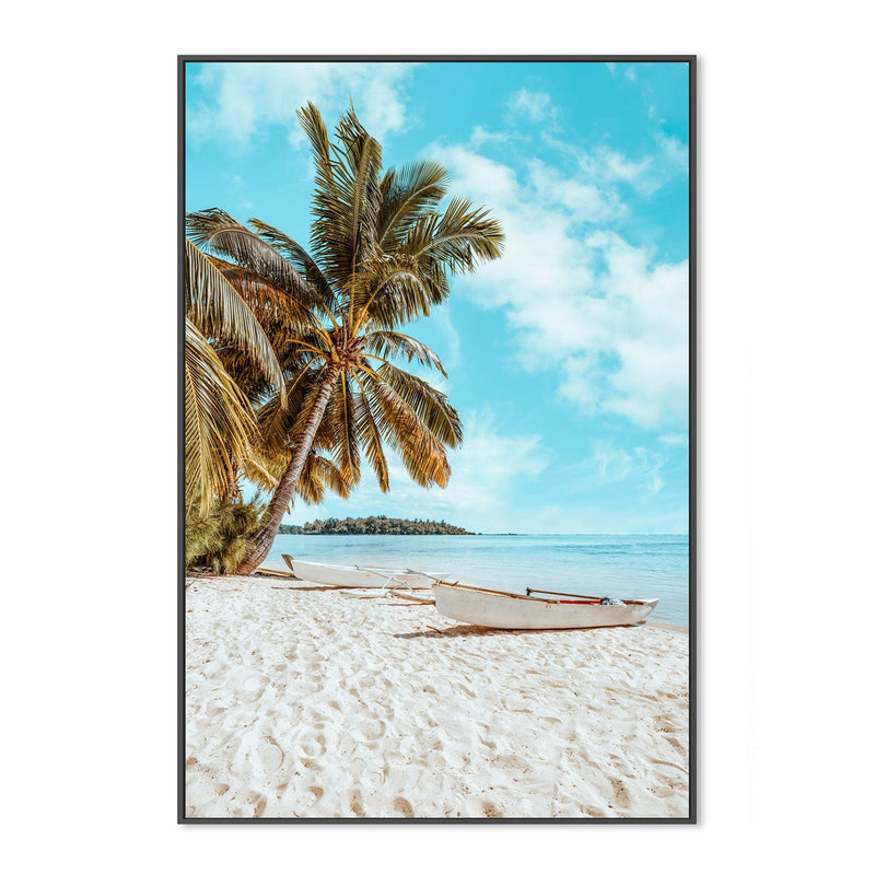 wall-art-print-canvas-poster-framed-White Canoes, Style A, Polynesia , By Jan Becke-GIOIA-WALL-ART