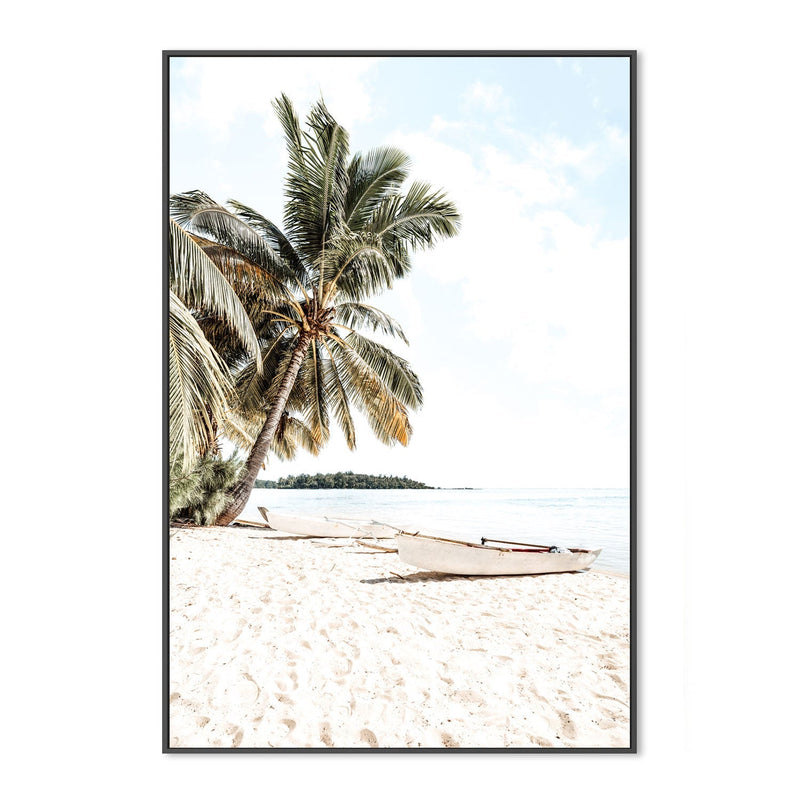 wall-art-print-canvas-poster-framed-White Canoes, Style B, Polynesia , By Jan Becke-GIOIA-WALL-ART