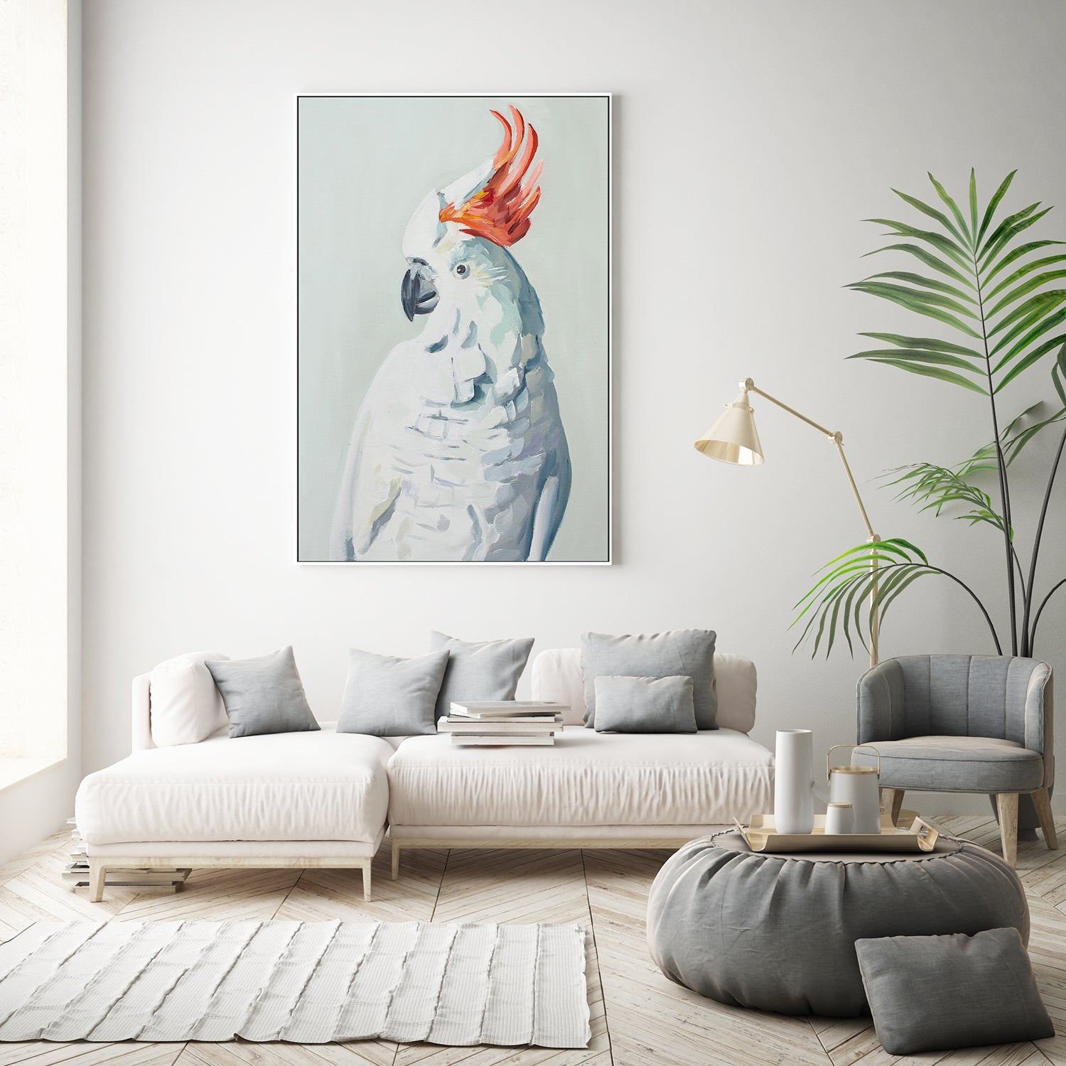 wall-art-print-canvas-poster-framed-White Cockadoo , By Jenny Westenhofer Art-7
