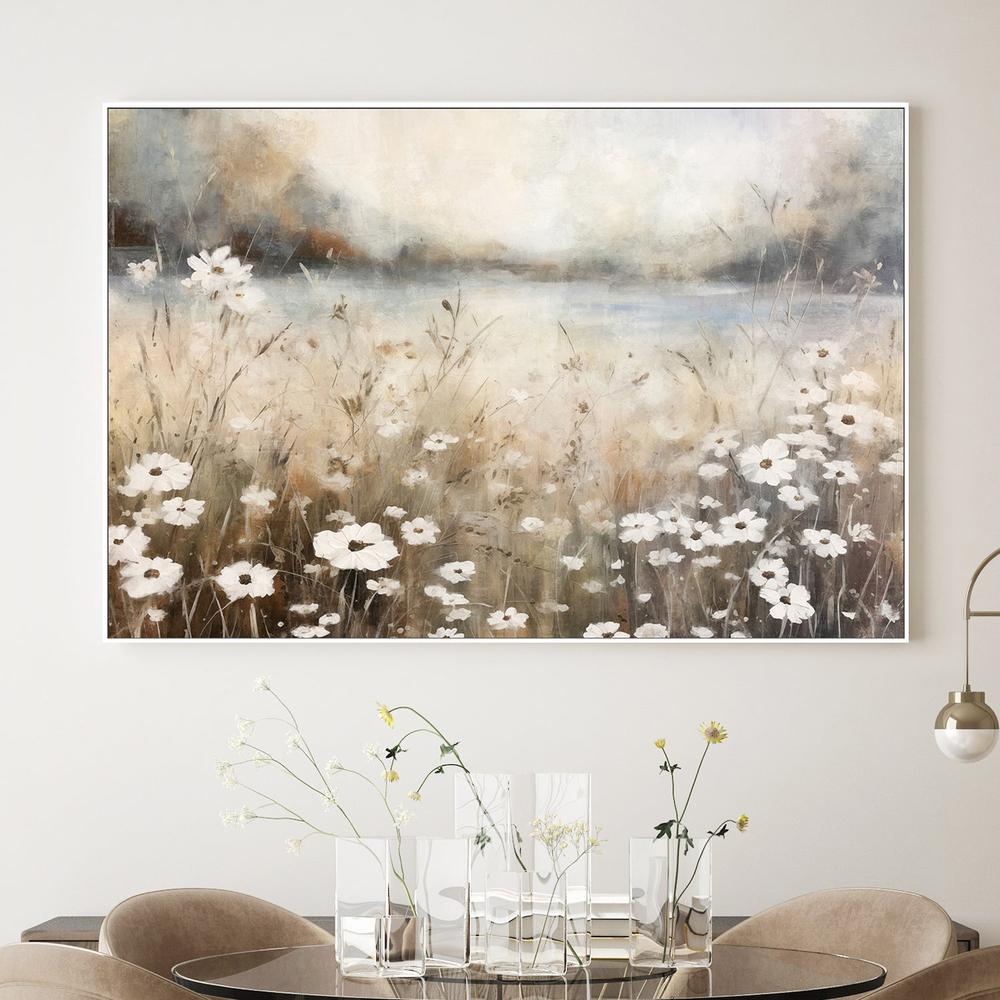 wall-art-print-canvas-poster-framed-White Flower Field, Style A-2
