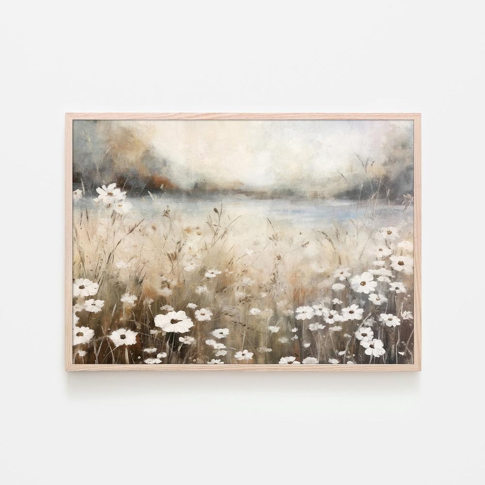 wall-art-print-canvas-poster-framed-White Flower Field, Style A-6