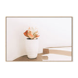White pot on the street, Santorini-Gioia-Prints-Framed-Canvas-Poster-GIOIA-WALL-ART