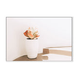 White pot on the street, Santorini-Gioia-Prints-Framed-Canvas-Poster-GIOIA-WALL-ART
