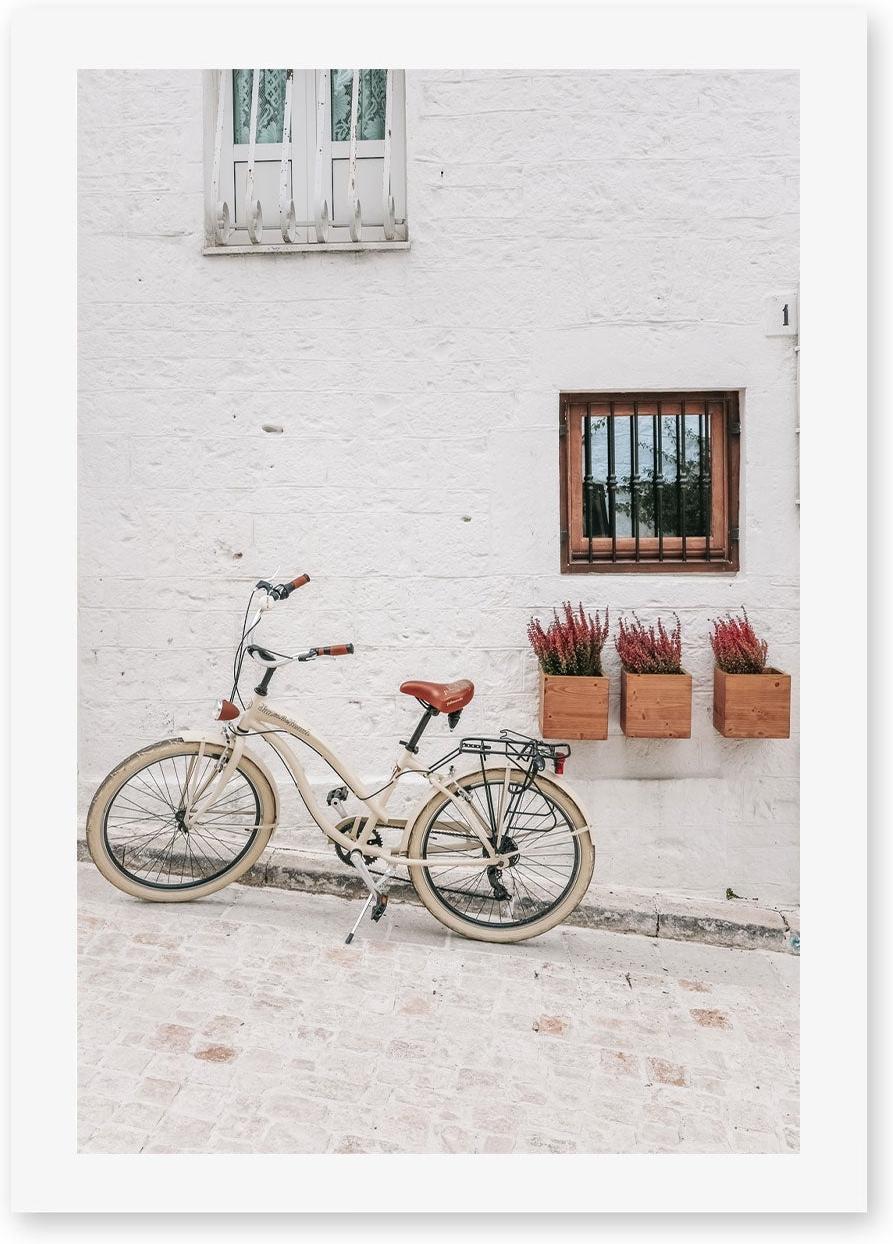 wall-art-print-canvas-poster-framed-Whitewashed Bicicletta, Puglia, Italy , By Carla & Joel Photography-GIOIA-WALL-ART