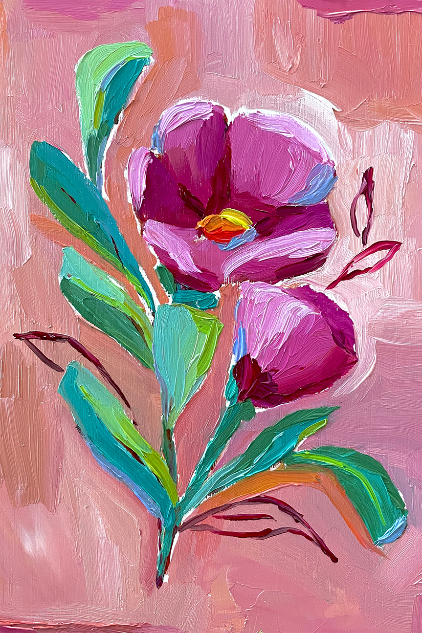 wall-art-print-canvas-poster-framed-Wild Bloomon Mauve , By Kelly Angelovic-1