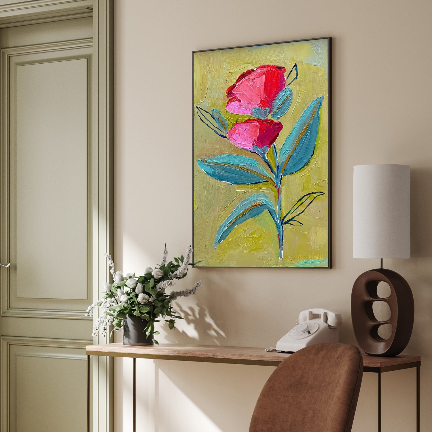 wall-art-print-canvas-poster-framed-Wild Bloomon Ochre , By Kelly Angelovic-2