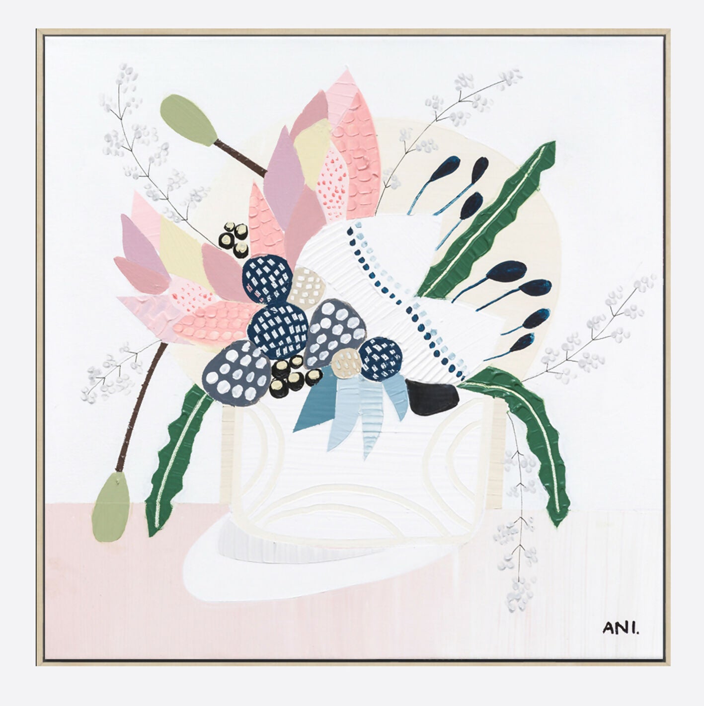 wall-art-print-canvas-poster-framed-Wild Flowers, Original Hand-Painted Canvas By Ani Ipradjian , By Ani Ipradjian-1