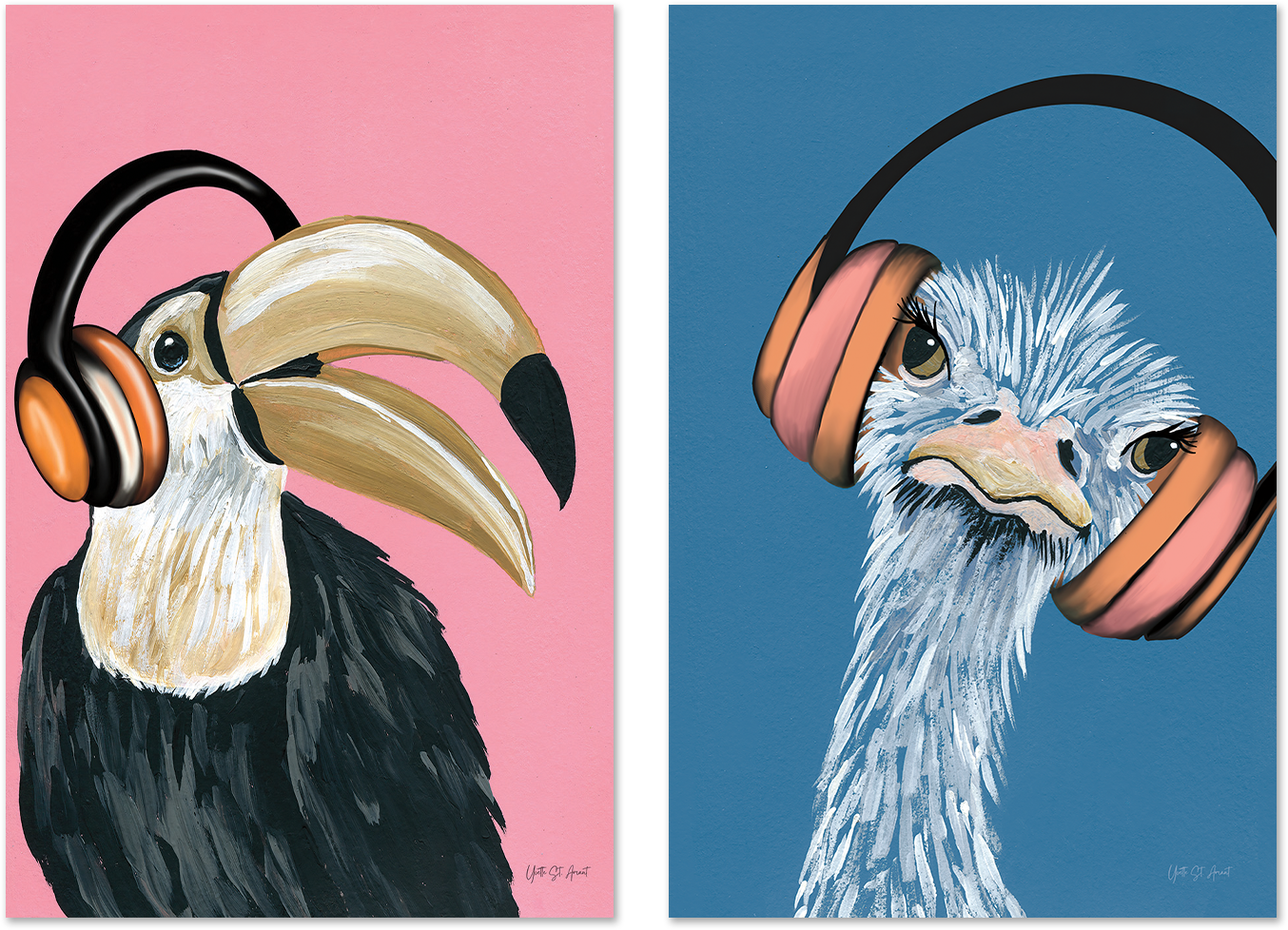 wall-art-print-canvas-poster-framed-Wild I, Style A & B, Set of 2 , By Yvette St. Amant-1