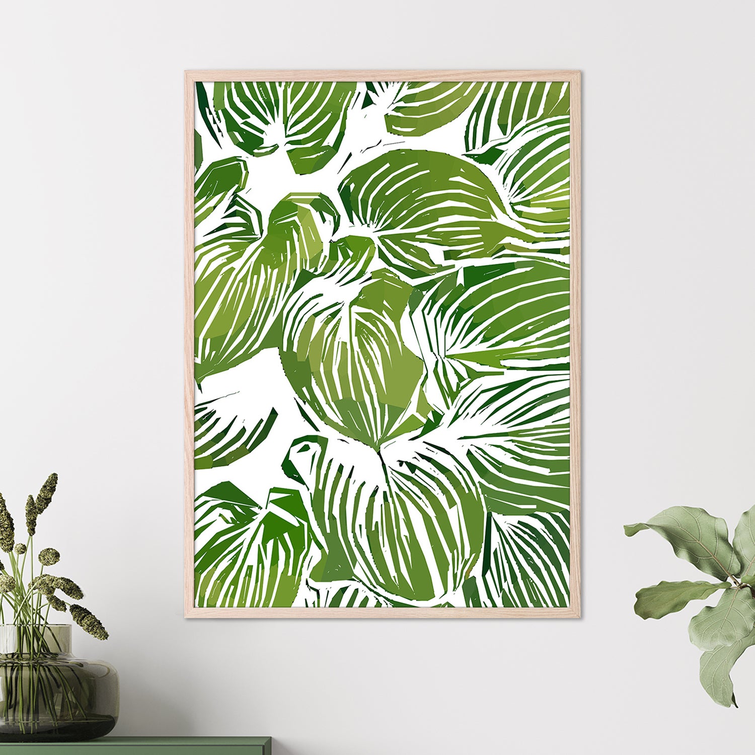 wall-art-print-canvas-poster-framed-Wild Leaves, Style C-2