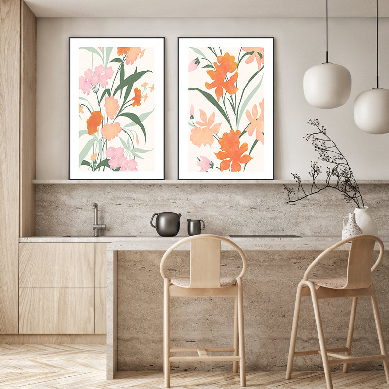 wall-art-print-canvas-poster-framed-Wildflower Whirl, Style A & B, Set Of 2 , By Elena Ristova-GIOIA-WALL-ART