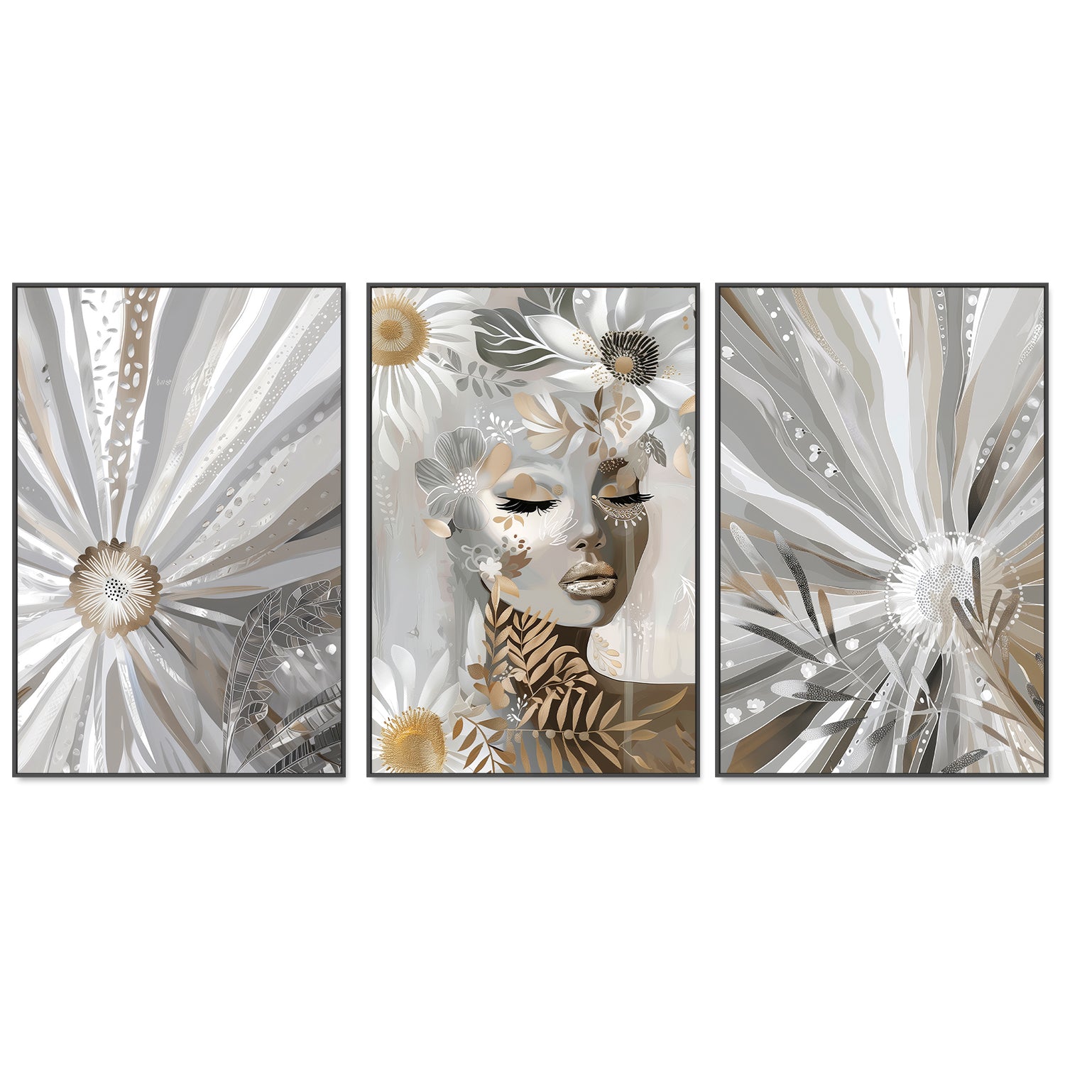 wall-art-print-canvas-poster-framed-Wildlace, Style A, Style B, Style C, Set Of 3-3