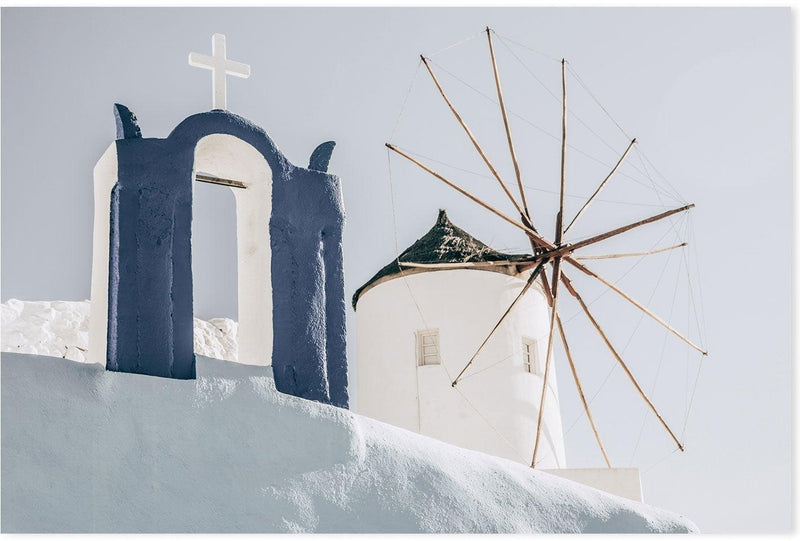 Windmill in Oia town, Santorini, Greece-Gioia-Prints-Framed-Canvas-Poster-GIOIA-WALL-ART