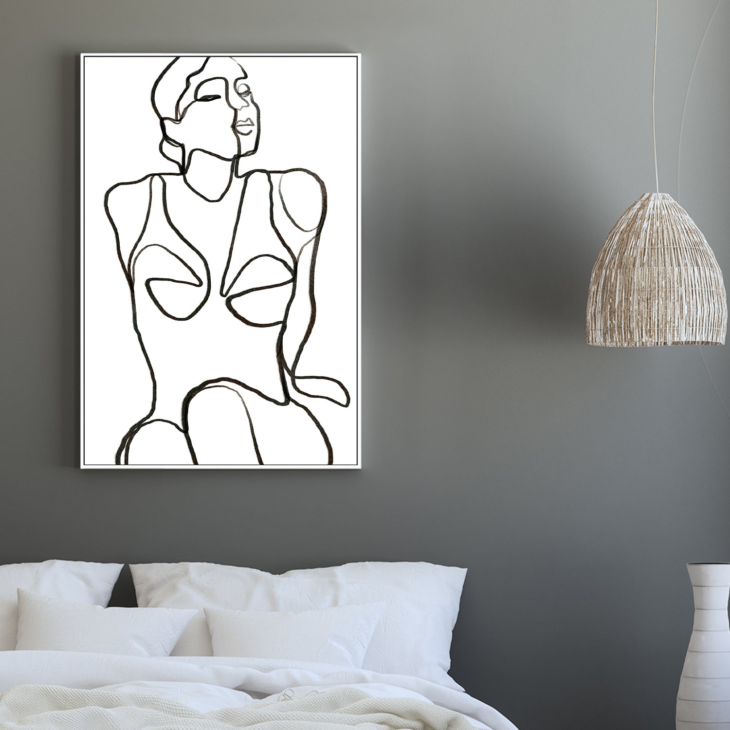 wall-art-print-canvas-poster-framed-Woman Body Line Art-2