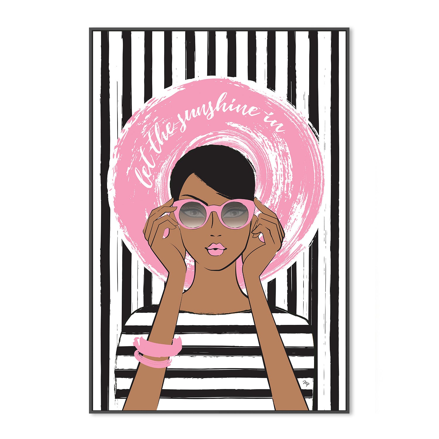 wall-art-print-canvas-poster-framed-Woman in Pink Sunglasses-3