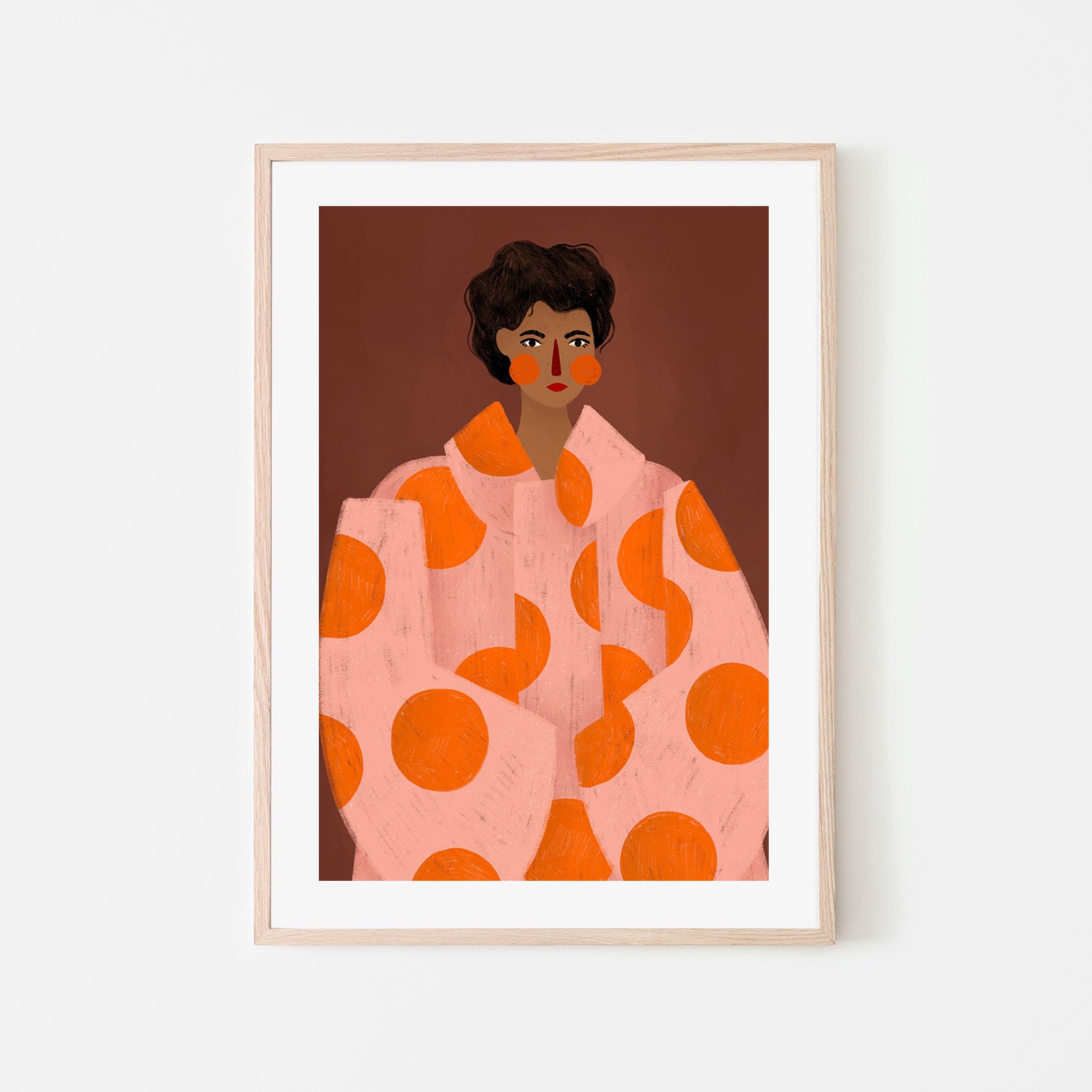 wall-art-print-canvas-poster-framed-Woman With Orange Dots-6