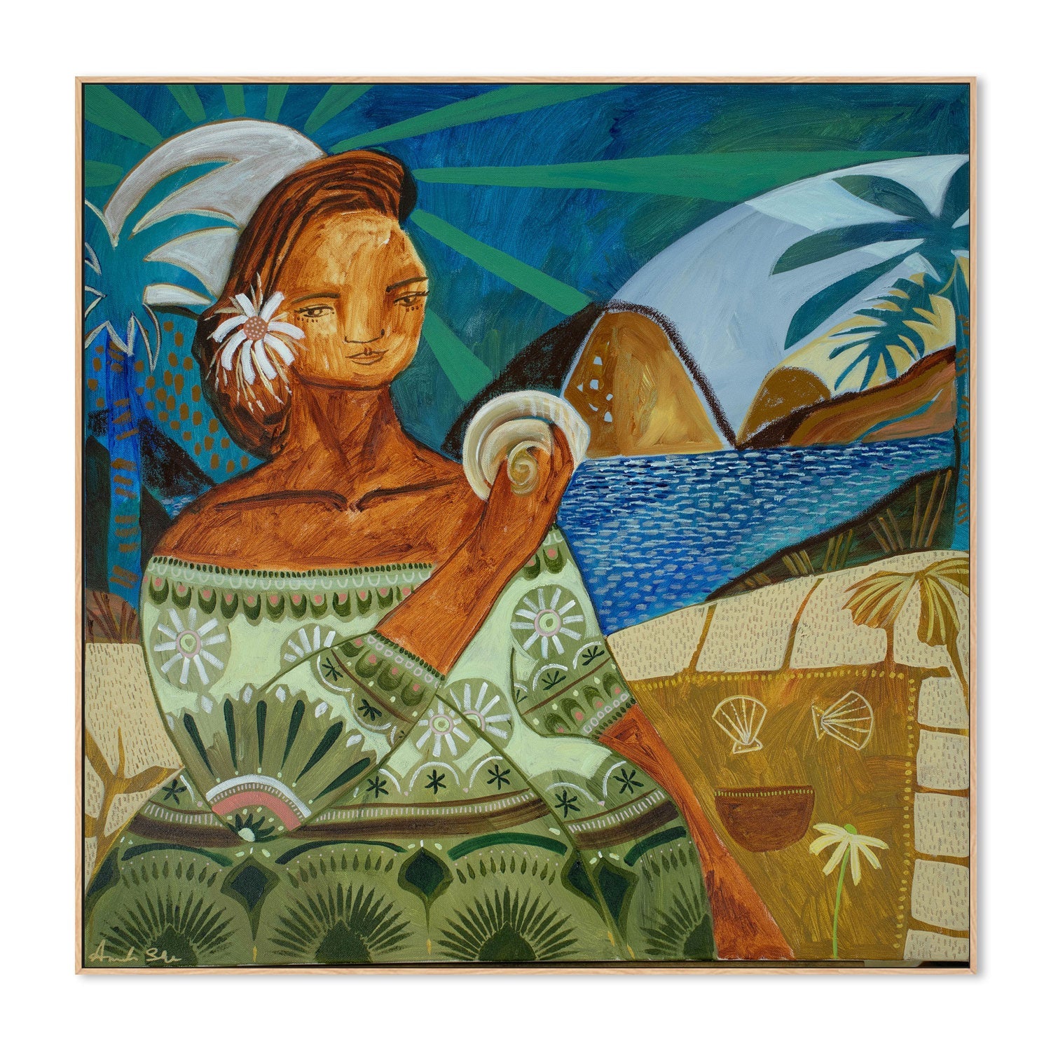 wall-art-print-canvas-poster-framed-Woman With Shell , By Amanda Skye-4