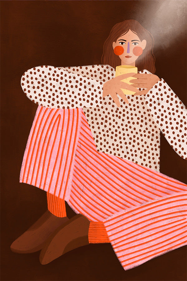 wall-art-print-canvas-poster-framed-Woman With the Cup of Tea-1