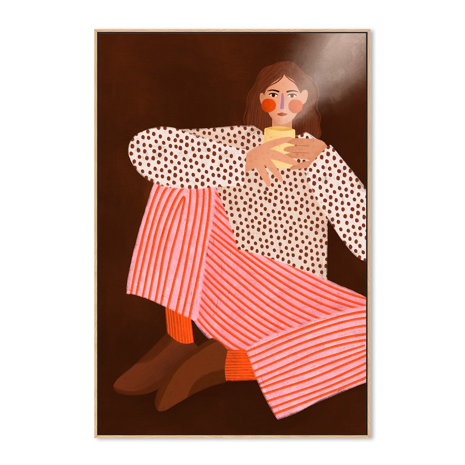 wall-art-print-canvas-poster-framed-Woman With the Cup of Tea-4