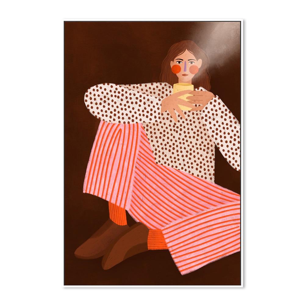 wall-art-print-canvas-poster-framed-Woman With the Cup of Tea-5