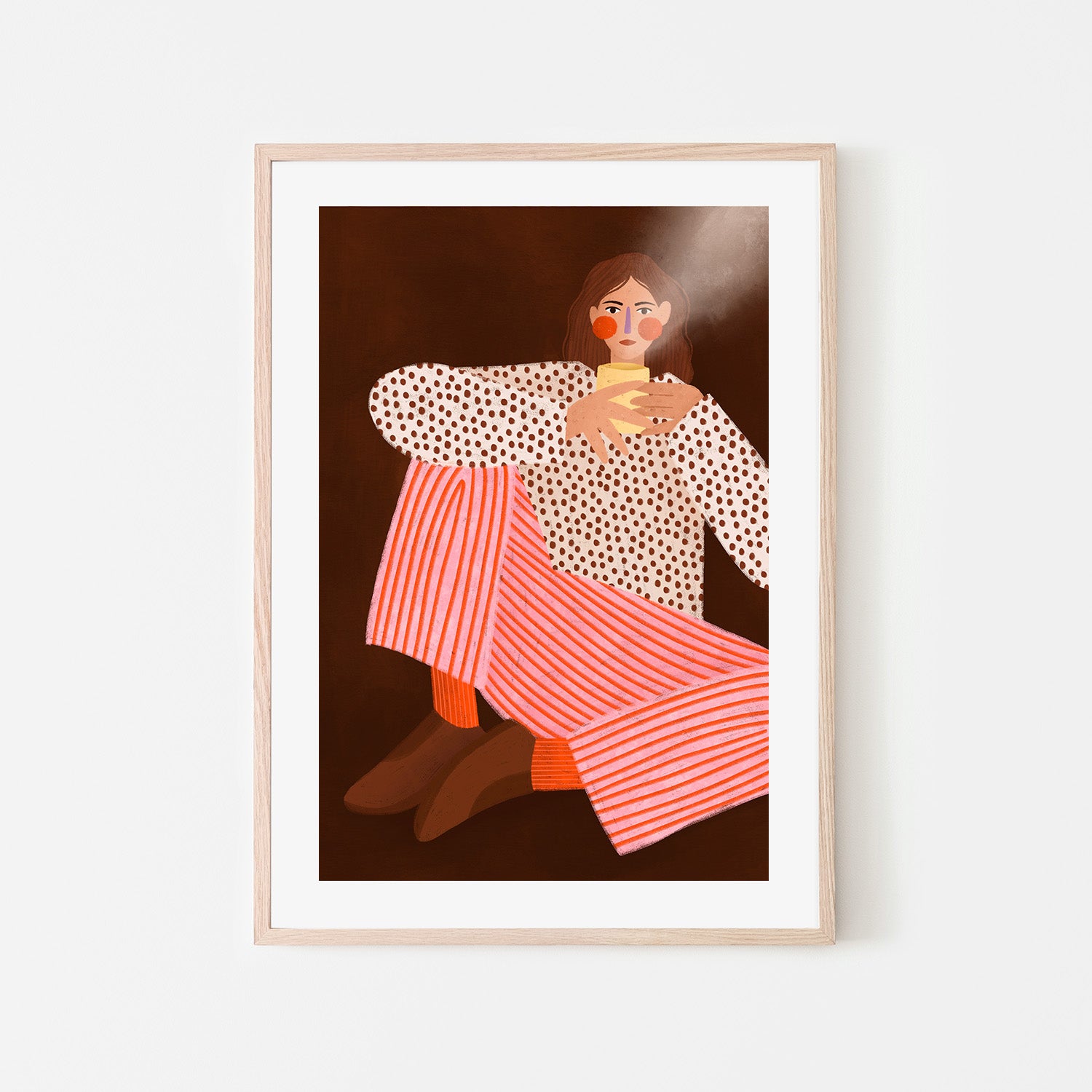 wall-art-print-canvas-poster-framed-Woman With the Cup of Tea-6