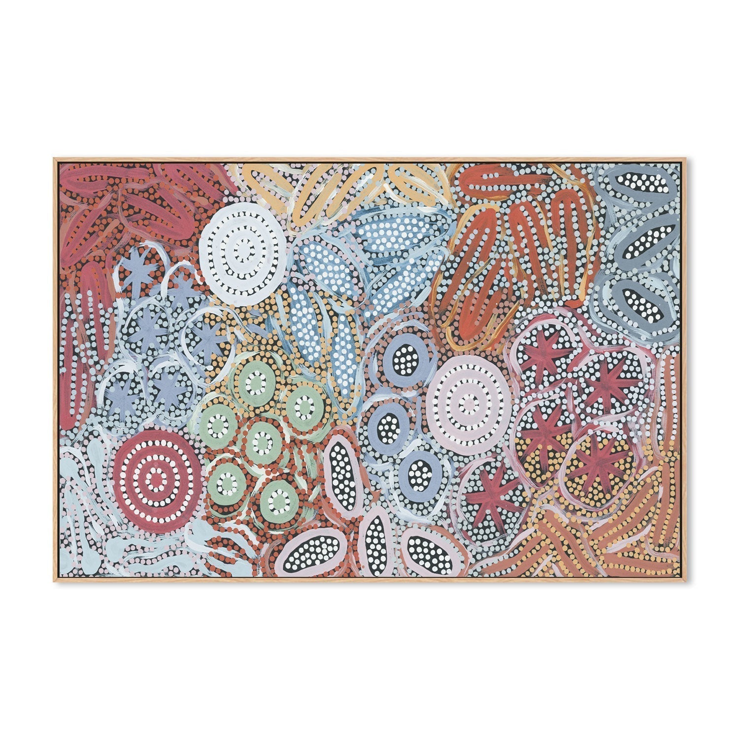 wall-art-print-canvas-poster-framed-Woman's Ceremony Dreaming, Style A-by-Michelle Possum Nungurrayi-Gioia Wall Art