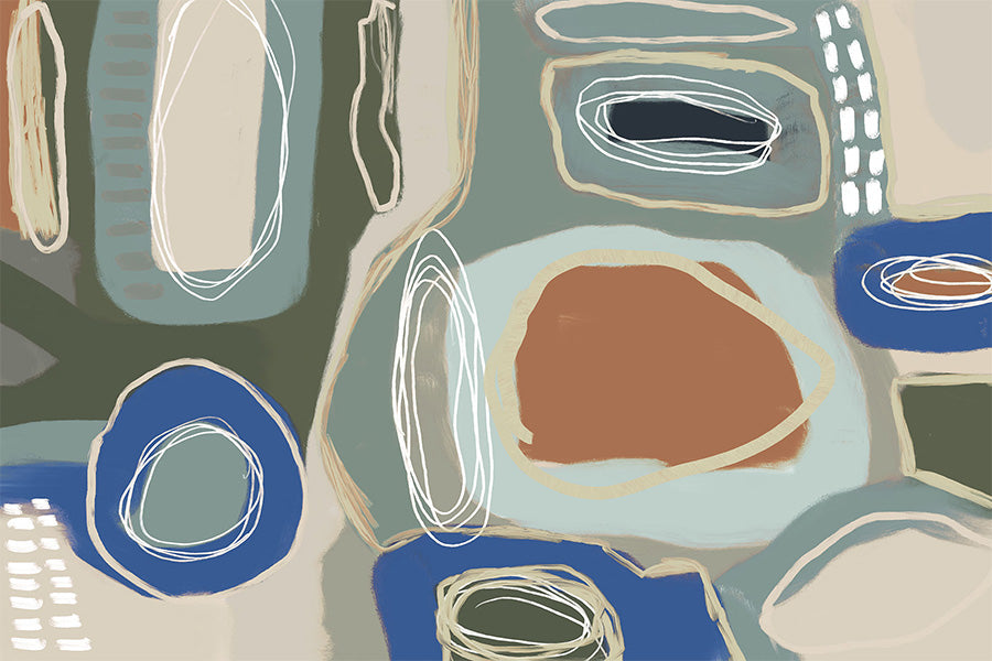 wall-art-print-canvas-poster-framed-Wondering, Blue and Green-1