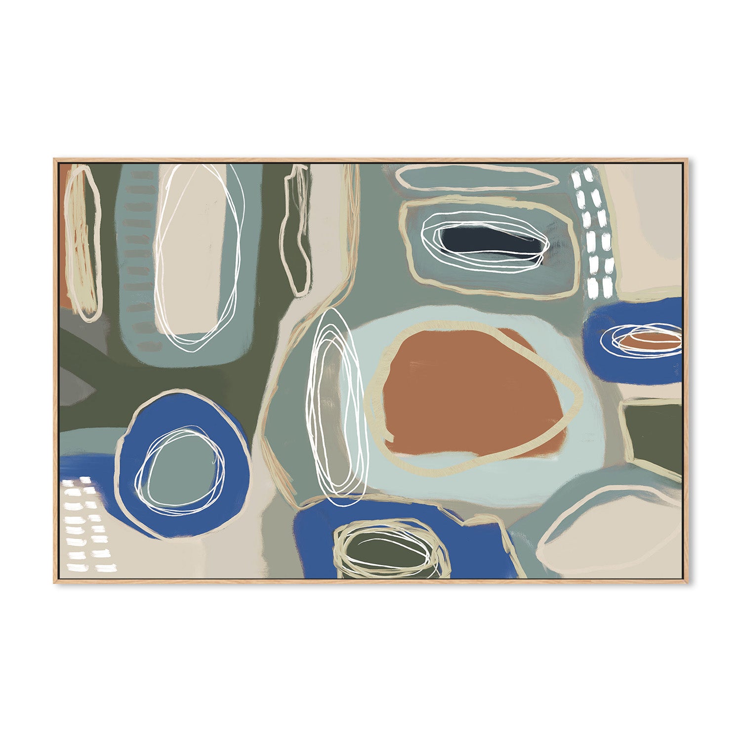 wall-art-print-canvas-poster-framed-Wondering, Blue and Green-4