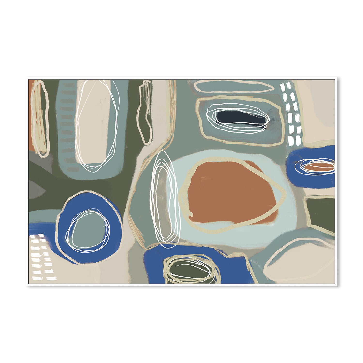 wall-art-print-canvas-poster-framed-Wondering, Blue and Green-5