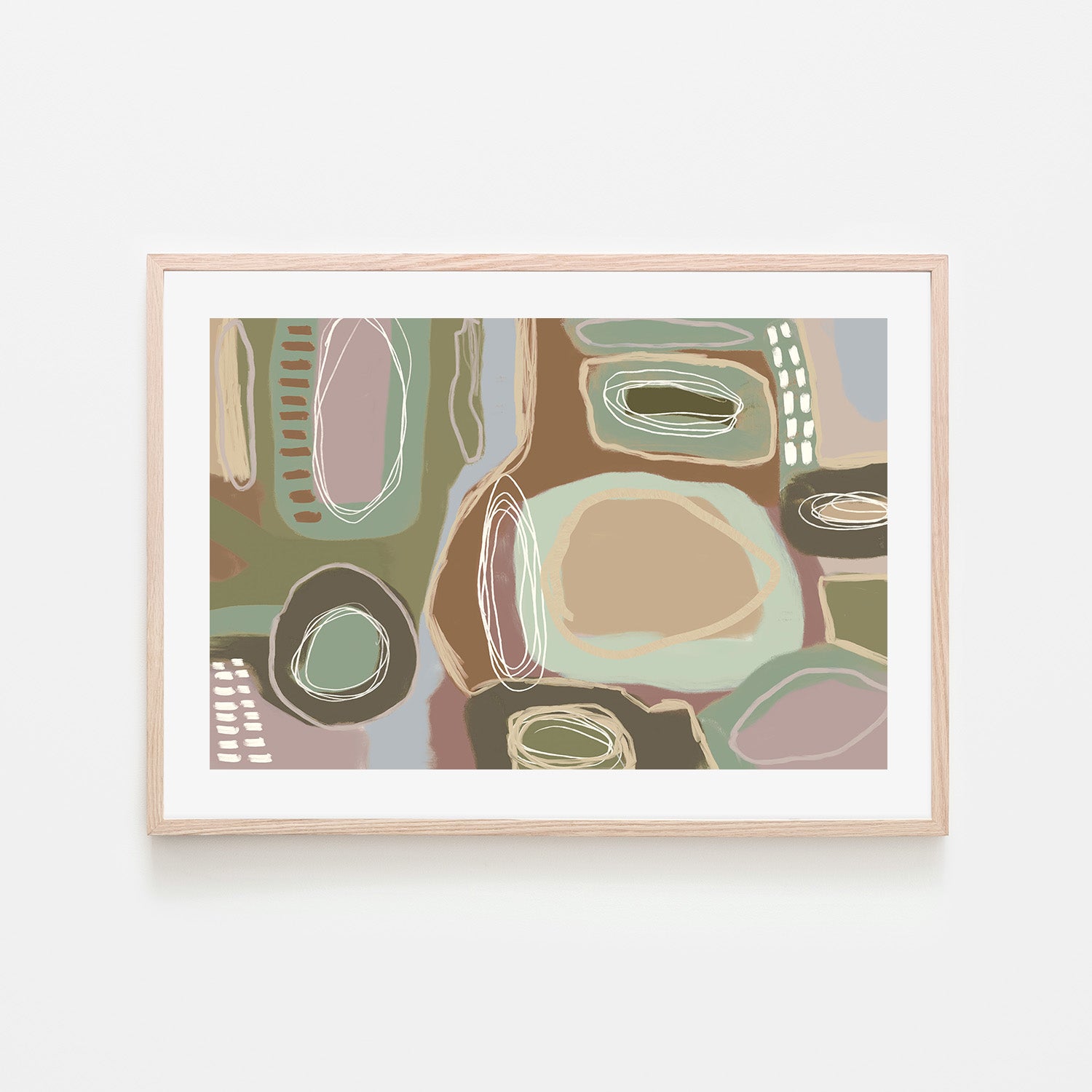 wall-art-print-canvas-poster-framed-Wondering, Brown and Green, Pastel-6