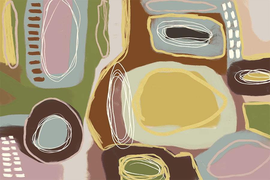 wall-art-print-canvas-poster-framed-Wondering, Brown Green and Yellow-1