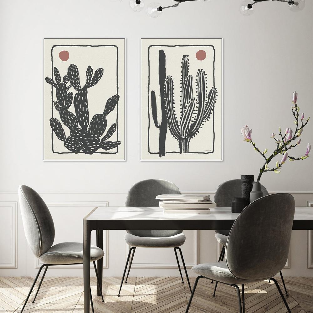 wall-art-print-canvas-poster-framed-Woodcut Cactus, Style A & B, Set Of 2-9