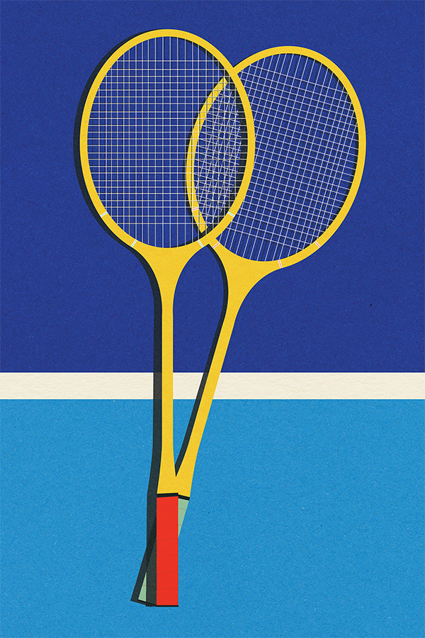 wall-art-print-canvas-poster-framed-Wooden Badminton Rackets-1