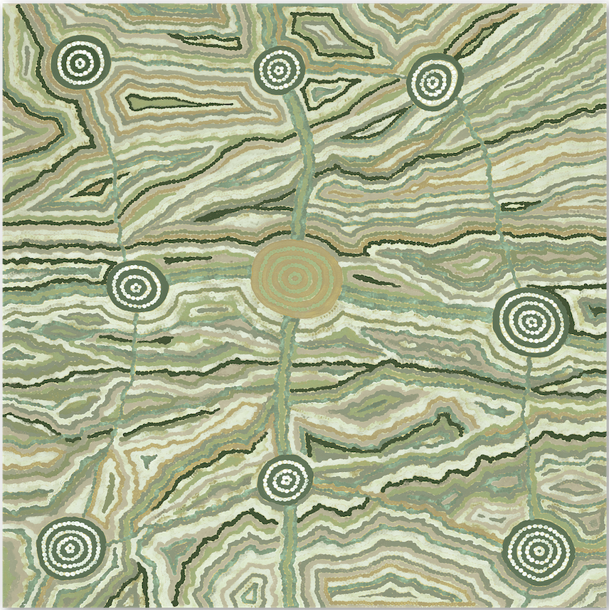 wall-art-print-canvas-poster-framed-Worm Dreaming, Olive Green Tones, By Khatija Possum , By Khatija Possum-GIOIA-WALL-ART
