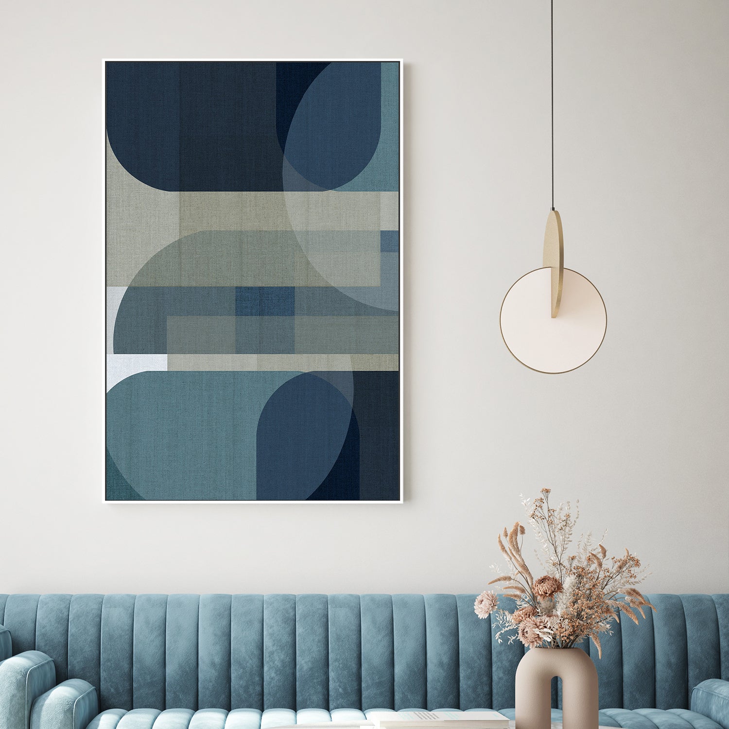 wall-art-print-canvas-poster-framed-Woven Blue Layers, Style C-2