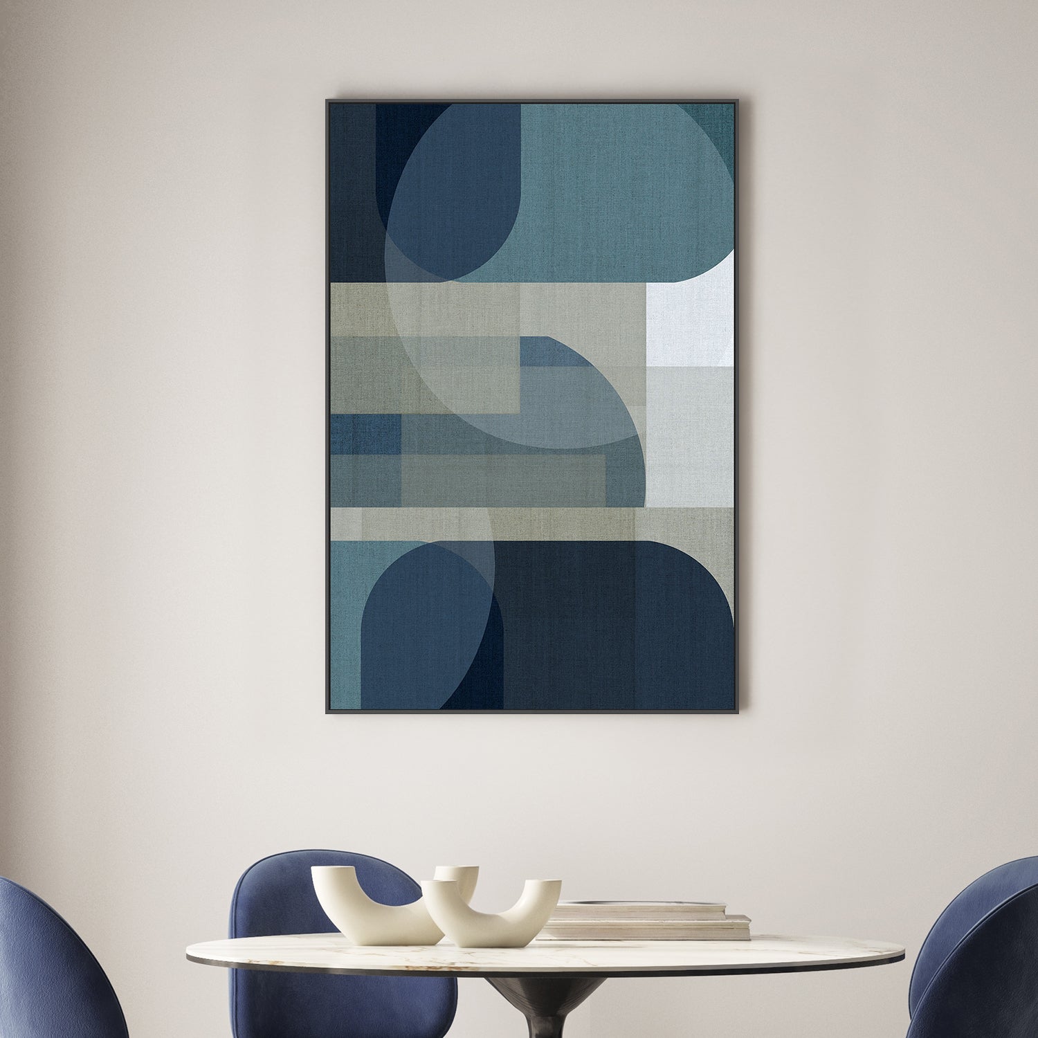wall-art-print-canvas-poster-framed-Woven Blue Layers, Style D-2