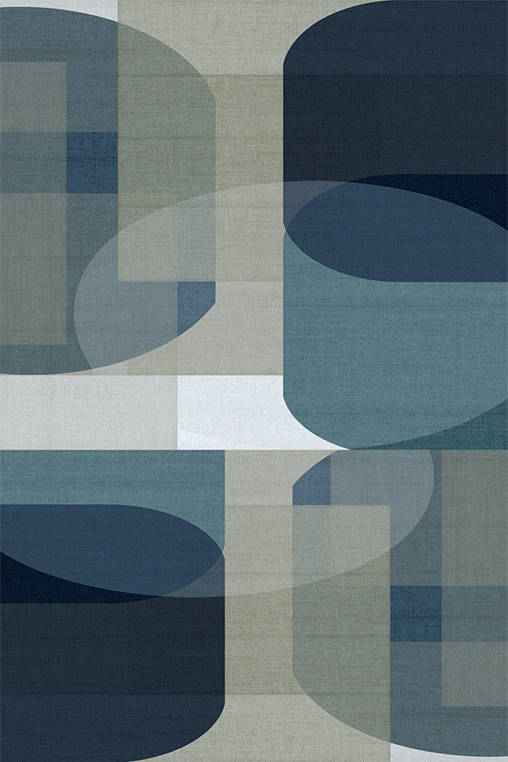 wall-art-print-canvas-poster-framed-Woven Blue Layers, Style E-1