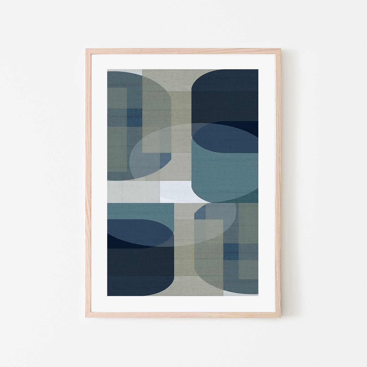 wall-art-print-canvas-poster-framed-Woven Blue Layers, Style E-6