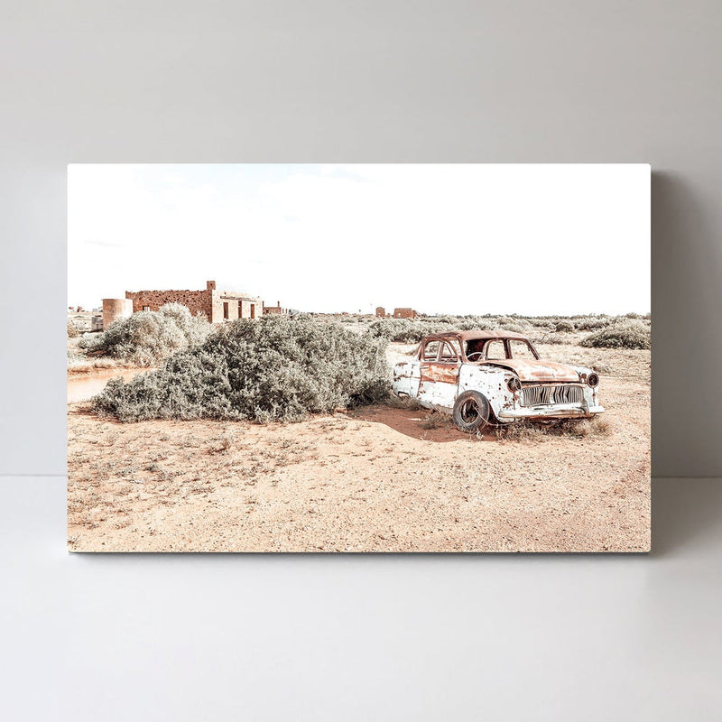 wall-art-print-canvas-poster-framed-Wrecked Car In South Australian Outback-by-Gioia Wall Art-Gioia Wall Art