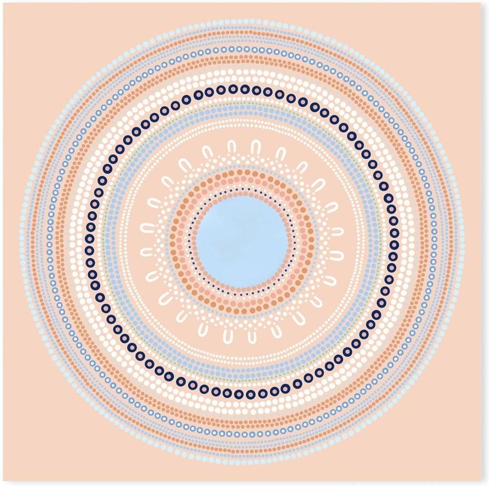 wall-art-print-canvas-poster-framed-Yarning Circle Gathering, Blue, Style B-by-Sherri Cummins-Gioia Wall Art